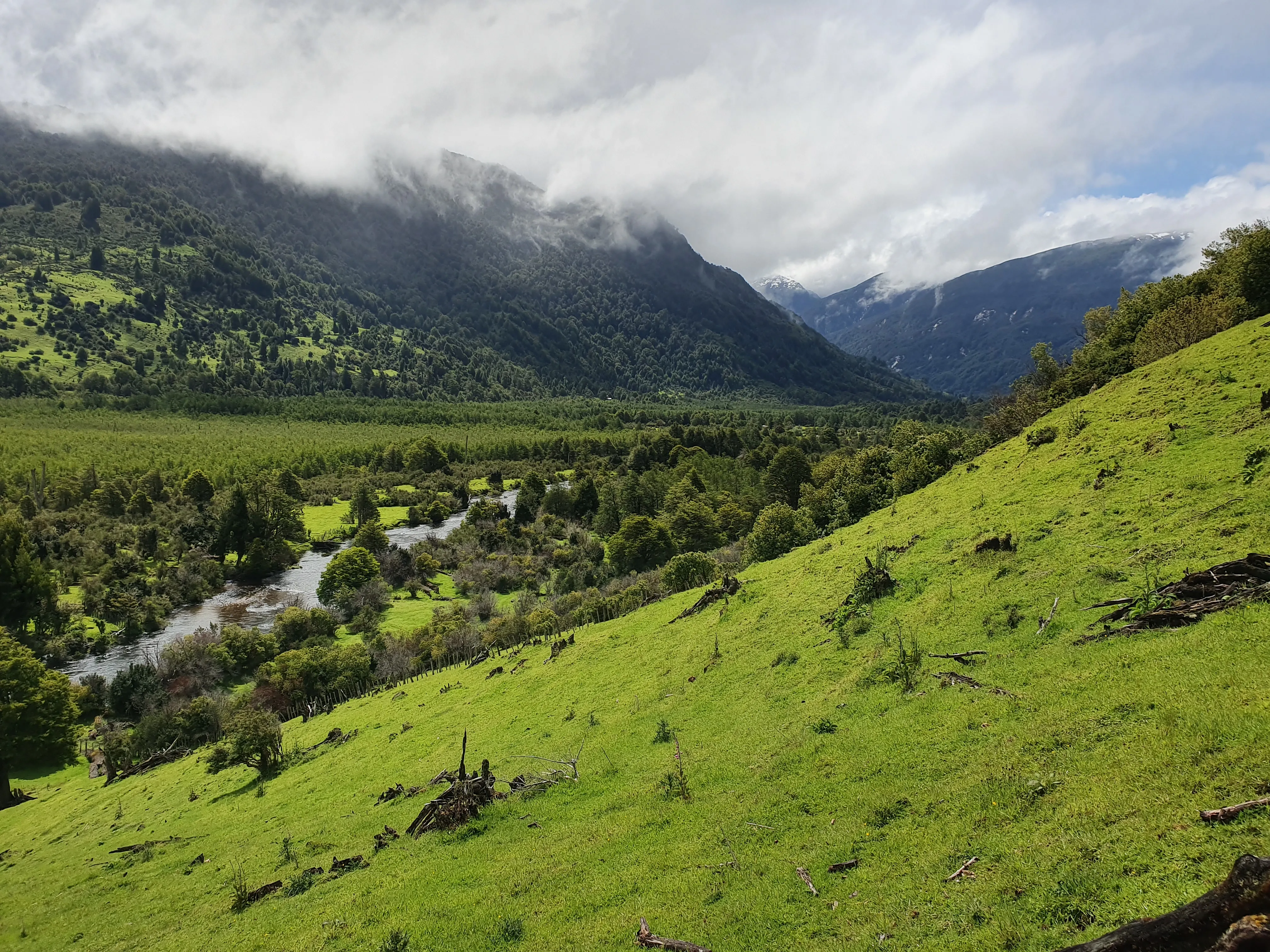 Paisaje rural y camino en los alrededores de Mirador de Quetro
